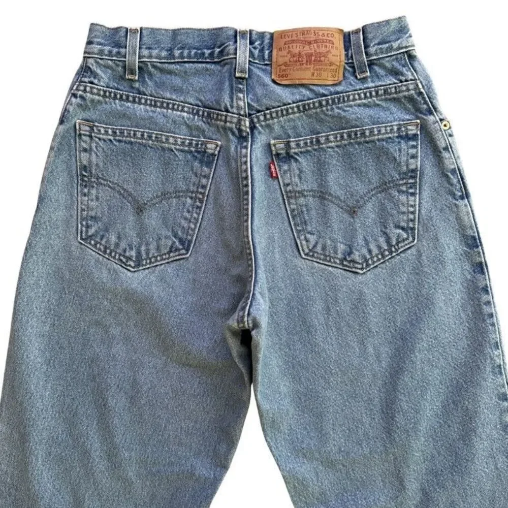 VTG Y2k Levi's 560 Jeans Mens Size 30x30 Blue Loose Fit Tapered Leg Denim Skater